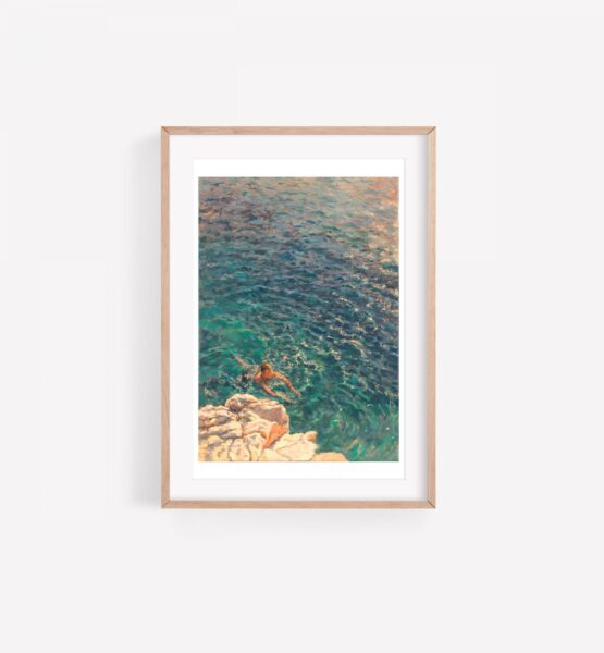 Zee kunst print van Lieke Koster, genaamd 'Carried by the Waves'