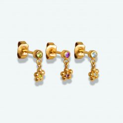 Oorbellen met bloemetjes goud