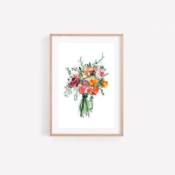 Artprint 'I brought you flowers' door Lieke Koster