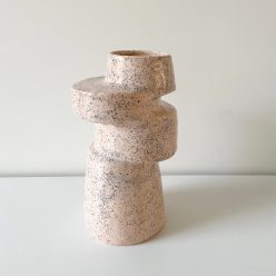 Schijvenvaas roze met zwarte spikkels