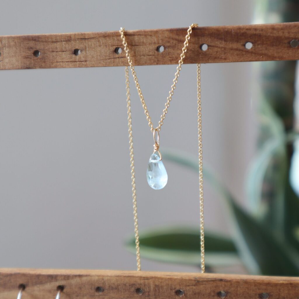 Edelsteen ketting Aquamarijn blauw shop je hier