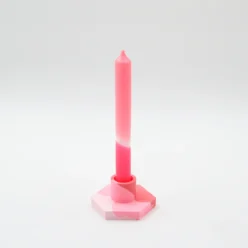 Kandelaar Pink Sunrise en kaars Pink Sunrise